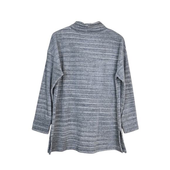 J. Jill Fit Womens S Oversized Grey Cowlneck Velour Top - Picture 2 of 10